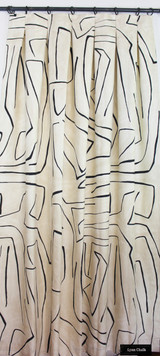 Drapes with Inverted Pleats in Kelly Wearstler Graffito in Linen/Onyx