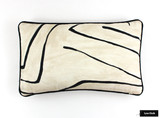 ON SALE 50% Off - Kelly Wearstler for Lee Jofa Graffito 12 X 22 Pillow Linen/Onyx GWF-3530.18 with Black Welting (Both Sides) Made To Order