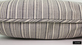 Schumacher Marbella Strie Outdoor Fabric Custom Pillow with Self Welt - (shown in Oxford Grey -comes in other colorways) 2 Pillow Minimum
