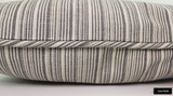 ON SALE 50% OFF- Schumacher Marbella Strie Outdoor Fabric Custom Pillow with Self Welt in Oxford Grey 65970 - Made To Order