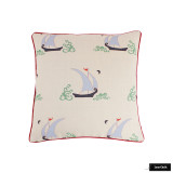 Katie Ridder Beetlecat Pillows 24 X 24 in Lavender Blue with Red Welting