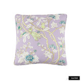ON SALE -Quadrille Happy Garden Lavender on White 306063F Pillow w/self welting (Front Only - 18 X 18) Made To Order