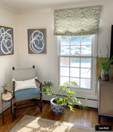 Relaxed Roman Shade in Talavera Linen Aqua