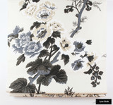 Roman Shade in Pyne Hollyhock Print in Charcoal