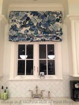 Custom Roman Shade by Lynn Chalk in Chiang Mai Dragon China Blue (alwaysinasouthernstateofmind.blogspot)