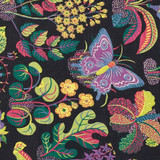 Schumacher Fabric Exotic Butterfly in Black 176182