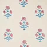 Molly Mahon Poppy Hand Block Print Rose & Sky 179840