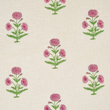 Schumacher Poppy Hand Block Print Rose & Grass 179842