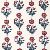 Schumacher Dianthus Hand Block Print Indigo & Iron 179741