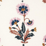 Schumacher Dianthus Hand Block Print Rust & Rose 179740