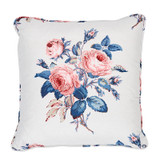 Pillow in Schumacher Loudon Rose Rose & Blue 179632