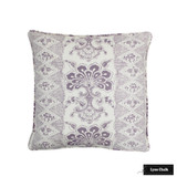 Pillow with welting in Quadrille Chantilly Stripe Soft Lavender on Tint 