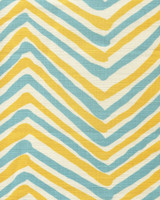 Quadrille Alan Campbell Zig Zag Multi Color Turquoise Yellow on Tint AC950-10