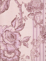 Quadrille Toile Des Roses Pinks on Pale Pink on Linen 306770F-01L