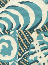 Quadrille Alan Campbell Ferns Turquoise Beige Dark Turquoise on Tint AC100-13