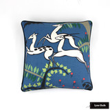 Pillow with Welting in Schumacher Antelopes Cobalt 177572