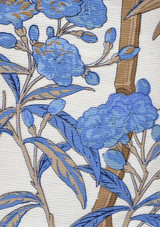 Quadrille Enchanted Garden Bamboo Multi Blues Taupe on Whitet LC 303810F-05WLC