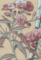 Quadrille Enchanted Garden Bamboo Multi Reds Slv Green on Beige LC 303810F-02LC