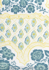 Quadrille Leopardo II Turquoise Teal Yellow on Cotton Sateen 306430C-03CTN