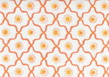 Quadrille Longfellow Orange Yellow on White Cotton 306320C-02CTT