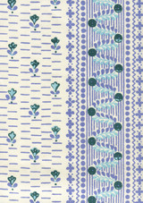 Quadrille Links II Multi Green Lavender Periwinkle on Cotton Sateen 306294CT