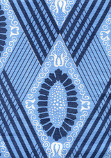 Quadrille Diamond Tracery French Blue Navy on White 306450F-05