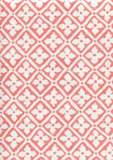 Quadrille Puccini Custom Salmon on White Linen Cotton 306330C-CSTSA