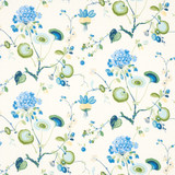 Schumacher Vasily Linen Green and Blue 180081