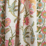 Schumacher Indali Bordered Linen Rose and Indigo 180112