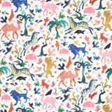 Schumacher Beasts Wallpaper Multi on Ivory 5013530