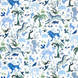 Schumacher Beasts Wallpaper Blue and Green 5013531