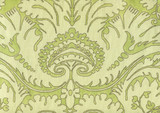 Quadrille Borghese Brown Asperge Celadon on Cream 306240C-02