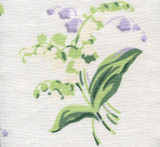 Quadrille Lilies of the Valley Greens Lavender on Almost White 302760S-01