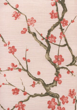 Quadrille Cherry Branch Pale Pink Linen Cotton 306504F