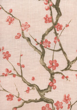 Quadrille Cherry Branch Pale Pink Curtain Linen 306500C-04