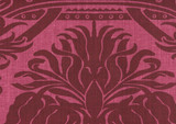 Quadrille Corinthe Damask Burgundy on Red 306165F