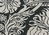 Quadrille Corinthe Damask Black on Grey 306168F