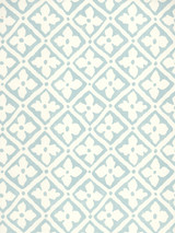 Quadrille Puccini Wallpaper Classic Blue on Almost White 306330W-15