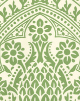 Quadrille Pina Wallpaper Jungle Green on Off White 302134W