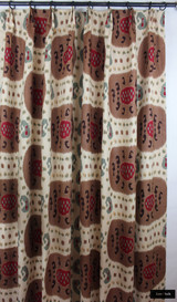 Custom Drapes in Samarkand Cotton and Linen Print Brown on Beige BR-71110_08