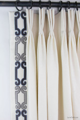 Trend 01838 Glacier Drapes with Zimmer Rohde Velvet Scroll Trim 2.75" Navy Gray 2860012598