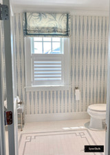 Custom Shade in Schumacher Ocean Toile (Delft) with Samuel & Sons Flanders (L'eau Tide) Trim