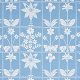 Schumacher Wallpaper Georgia Flowers Blue 5014820