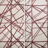 Kelly Wearstler/Lee Jofa Channels Paper in Plum/Oatmeal