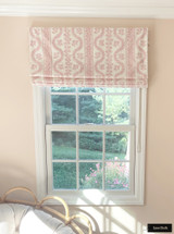 Roman Shade in Sister Parish Dolly Pink