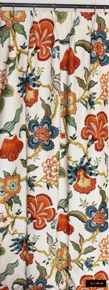 Schumacher Celerie Kemble Hothouse Flowers Custom Drapes (shown in Spark-comes in other Colors)