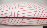 Custom Pillow in Deconstructed Stripe Red with Red Welting