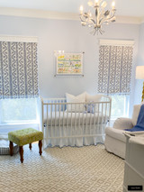 Sister Parish Dolly Custom Roman Shades in Nursery- shown in Blue (comes in several colors)