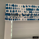 Schumacher Queen of Spain Custom Roman Shade with Pierre Frey Arty Pillow (shown in Water 175203 - comes in other colors)
