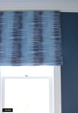 Thibaut Mekong Stripe Custom Roman Shade (shown in Navy, color discont. -comes in other colors)